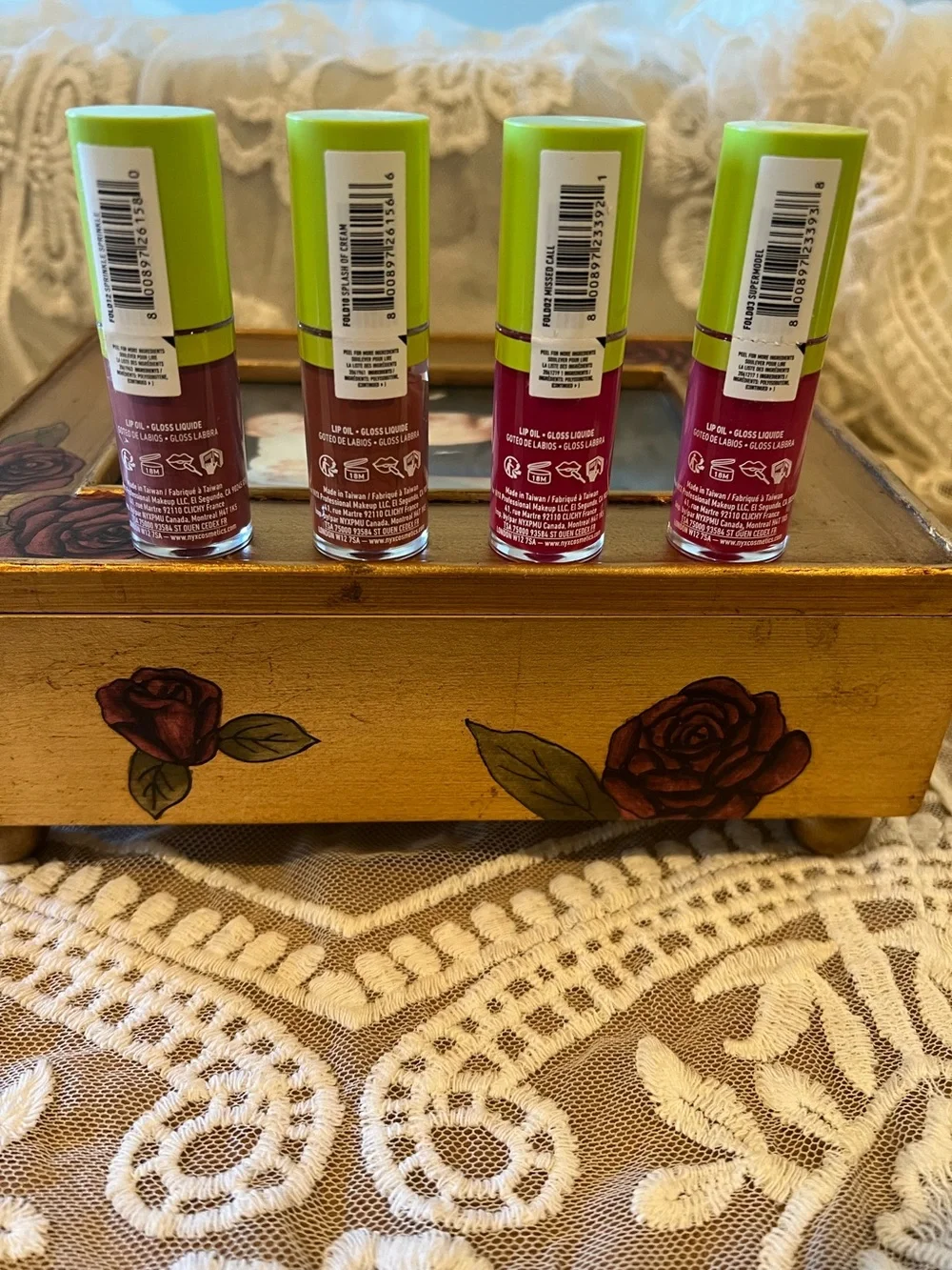 NYX Professional Makeup Fat Oil Lip Drip 4-Piece Lip Oil Bundle NEW